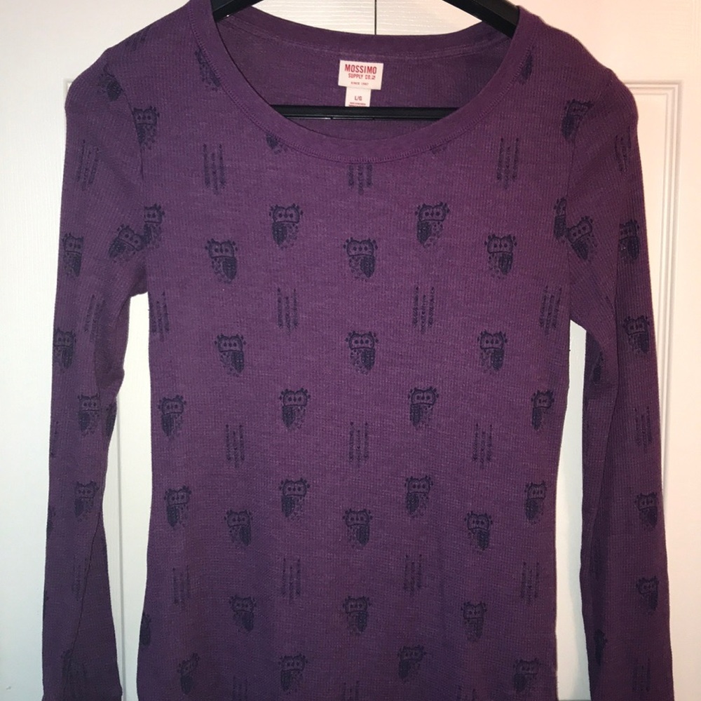 Long sleeve Owl print top